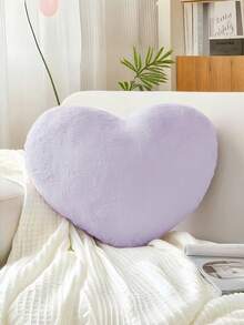 Valentine's Day Heart-Shaped Pillow Soft Pink Heart-Shaped Cushion Adorable Faux Rabbit Fur Decorative Pillow, Perfect For Valentine's Day Bedroom, Sofa, Bed, And Other Home Decor, A Valentine's Gift For Your Loved One - Mauve Purple - View 8