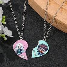 1pieces, Metal Crafts, Alloy Necklace, Cat And Mouse Cartoon Tom Jerry Love Pendant Splicing A Couple Necklace Jewelry. - Multicolor - View 9