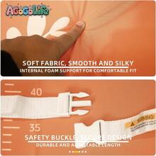 Baby Changing Pad With Ruler Waterproof PU Leather WipeClean Mat With Safety Belt AntiSlip Base Fits Standard Changing Tables Orange