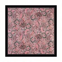 Classic Cashew Silk Scarf 90cm Headscarf; Printed Square Scarf, Printed Square Scarf, Silk Scarf, Smooth Fabric, Headscarf, Binding Bag, Decorative Silk Scarf And Scarf For Daily Use - D9359粉末 - 查看 3