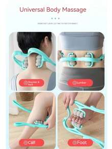 Multi-Functional Manual Neck Massager, Handheld Mini Neck Clamp Neck & Shoulder Massager For Fitness, Home Use Neck, Shoulder, Waist Kneading Massage Device - Multicolor - View 12