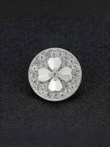 10颗金属小香氛纽扣，高端精致时尚衬衫/毛衣纽扣，女士金色圆形四叶草锌合金纽扣，四季皆宜