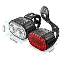 Christmas Bicycle Light Set, USB Rechargeable Mountain Bike Helmet Road Bike Front Light Rear Light Set, Waterproof USB Rechargeable Bicycle Front Light Rear Light, Easy Installation Bike Warning Light - Multicolor - View 11