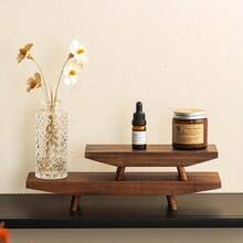 1pc Solid Decorative Tray, Vintage Geometric Crafted Design, Suitable For Living Room, Entryway, Bathroom - Key Holder, Jewelry & Skincare Storage Box, Home Decor, Aesthetic Room Arrangement, Makeup Display Tray , Room Decor - Multicolor - View 1