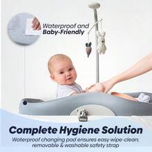 Baby Changing Pad Waterproof Soft PU Change Pad For Babies Portable Baby Changing Mat Fits All Changing Tables Lightweight Nappy Change Mat Soft Change Mat Cover Light Gray