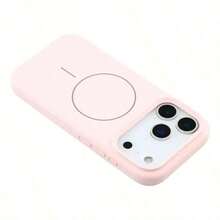 Luxury Glossy Fluorescent Liquid Silicone Phone Case, Compatible With IPhone 17 Air, 16, 15, 14, 13, 12, 17 Pro Max Plus, With Magnetic Soft Cover - 粉色 - 查看 8