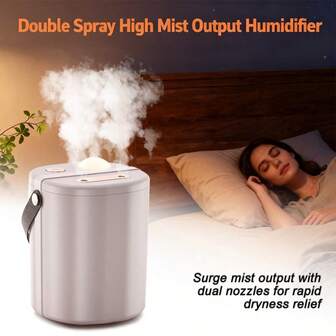 1pc Wall-Mounted Dual-Spray Humidifier, Large-Capacity Air Humidifier With Aroma Diffuser, Quiet Portable Indoor Humidifier Diffuser, Battery-Free USB Plug-And-Play, Aromatherapy Diffuser With Bright LED Night Light, Sprayer, Essential Oil Nebulizer, Home Decor For Living Room/Bedroom-A Christmas Gift For Your Partner!