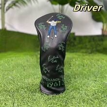 1961 Black Golf Club Cover Head Cover Protective Cover Driver Fairway Wooden Hybrids Cover Pusher Cover New Limited Edition High-Quality PU. - Black - View 7
