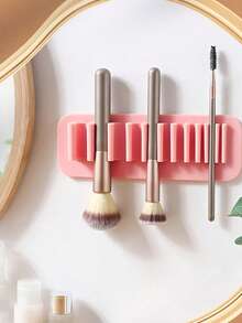 1pc Wall Mounted Makeup Brush Holder, Drying Rack. Silicone Portable Suction Cup Beauty Brush Drying Rack, Automatic Suction Display Rack. Beauty Storage, Storage&Storage Products, Home&Daily Necessities