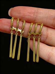 Aretes de personaje de anime, unisex, adecuados para cosplay - Solo se necesita un orificio en la oreja - Aretes exclusivos para fans del anime - Dorado - Ver 4