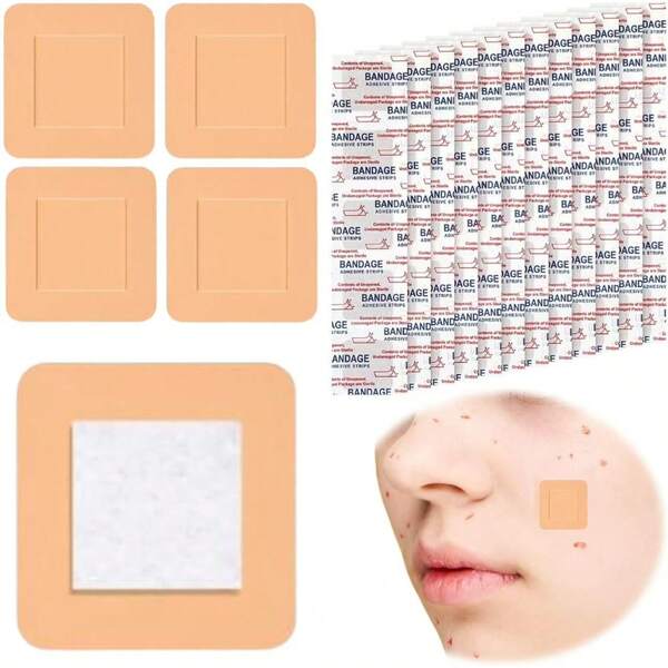 30/60/80pcs Square Wound Patches, Soft | PE Material | Fingertip Small Incision | Wound Patches, Emergency Skin Small Incision Stickers And Spot Stickers, Basic Household Items, And Wound Patches For Urgent Needs Prepared For Family Members