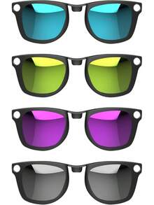 ¡Recomendado4 clips polarizados para anteojos inteligentes   Wayfarer, compatible con   Wayfarer estándar (talla M) protege tus ojos, fresco y moderno (plata, azul, amarillo,¡Top de Temporada - 1 - Ver 8