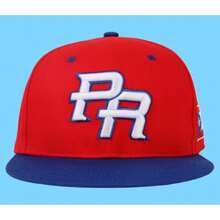 Mens Baseball Cap Puerto Rico Letter Embroidered Baseball Hat For Men Classic Adjustable Snapback Dad Hats Blue Hip Hop Cap - 紅色 - 查看 1