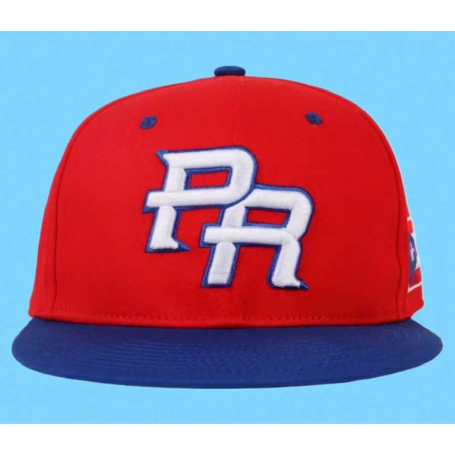 Mens Baseball Cap Puerto Rico Letter Embroidered Baseball Hat For Men Classic Adjustable Snapback Dad Hats Blue Hip Hop Cap - 紅色 - 查看 1
