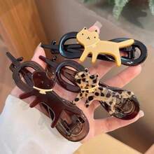 3pcs Women's Flat Hair Clip With Cat Design, Suitable For Thick, Long Hair. Non-Slip Design With Cat Motif. Suitable For Women With Flat Bow Hair Clips And Hooks. Features Small Teeth. - màu đen - Xem 7