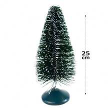KIT 3 Pinherinho Árvore de Natal Nevada 25cm de Mesa Decorada Enfeitada Lindos Enfeites Natalinos - Verde - Visão 1