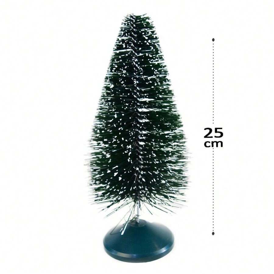 KIT 3 Pinherinho Árvore de Natal Nevada 25cm de Mesa Decorada Enfeitada Lindos Enfeites Natalinos - Verde - Visão 1
