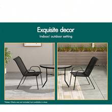ALFORDSON Semicircle Outdoor Dining Table Dia.70cm 64cm H Garden Patio Furniture Patio Desk Outdoor Chairs Indoor Bar Table For Garden Lawn Balcony Swimming Pool Side Black - Black - View 8