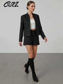 بوت كاحل نسائية ذات أصابع مدببة بلون أحادي أنيقة وجذابة