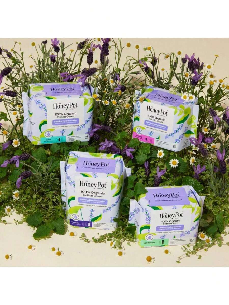 The Honey Pot Company  Cotton Cover Calming Herbal Infusion Long Liners - 30ct - 1 - 查看 1