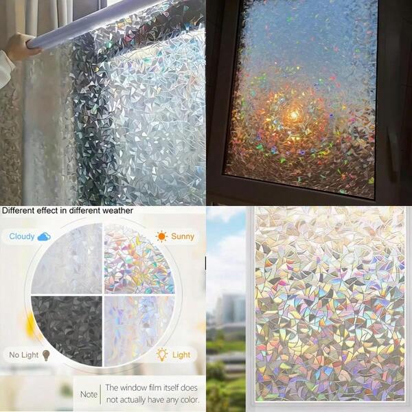 Window Privacy Film Decorative Stained Glass Window Film Sunscreen Glass Adsorption Film Suitable For Tenants Electrostatic Adsorption Frosted Stickers For Home Doors Color 17.72 * 78.7inch- YUHDGTS