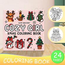 GDTME 1 Piece Christmas Themed Coloring Book, 24 Pages Upgraded To 120g Pearl Paper, Includes Cute Illustrations, Suitable For Adult Relaxation, Ideal Gift For Birthday, Party, Thanksgiving, Halloween And Christmas, 7.9*7.9 Inches, Also A Great Gift For Back To School And Mother's Day - Comfortable and Bold Christmas Design - View 14