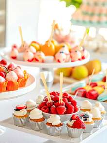 50/100/200 pièces Piques à fruits en bambou, cure-dents, fourchettes à hors-d'œuvre, fourchettes à dessert, pics à cocktail, finition lisse, convient pour les fruits, les desserts, les sandwiches, les hamburgers, les salades, les buffets, les boissons, les légumes et plus encore