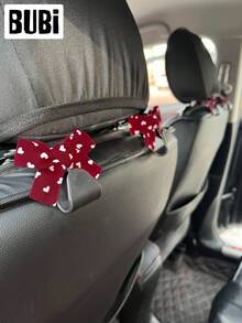 Gancho lindo con lazo para el respaldo del asiento del coche, en color rosa y rojo, para regalo de mujeres, niñas y damas. Organizador de almacenamiento multifuncional universal para accesorios de automóvil - Corazón - Ver 14