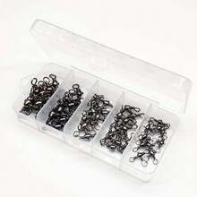 50Pcs/Lot 3 Ways Barrel Swivel Fishing Swivels Rolling Swivels Bearing Connector Solid Ring