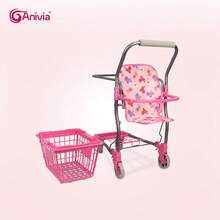 Anivia Brand Toy Shopping Cart, Toy Stroller For Children 3+ Years Old, Detachable Shopping Basket, Fits 11-18 Inch Dolls, Comfortable Handle, Ideal Gift For Children's Festivals And Birthdays