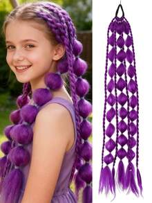 儿童渐变色灯笼辫，24 英寸长，适合在音乐节、万圣节和各种节日派对上佩戴 - 彩色 - 查看 13