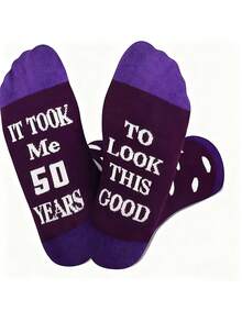 1Pair Soft Socks Woman 30th/50th/60th/90th Birthday Gifts For Women Socks Birthday Gifts For Her Mum Daughter Sister Friends - Multicolor - View 4