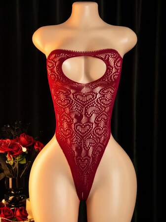 Sexy Lingerie Sexy Red Violet Hollow Shoulder Bodysuit