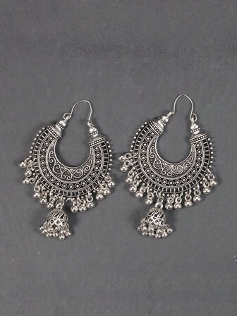 2件套几何流苏耳环，复古夸张耳环，时尚优雅，女士必备