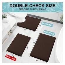 Memory Foam Bath Mat 24x16, Extra Soft And Absorbent Bathroom Mats, Non Slip Washable Carpet For Floor, Shower And Tub, Brown - 多色69 - 查看 2