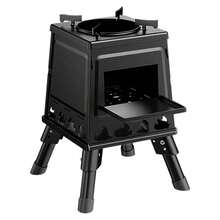 Portable Rocket Stove Wood Burning, Stainless Steel Camping Stove For Outdoor Cooking, Foldable & Multi-Fuel - Black - View 2