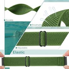 2 Pack Elastic Watch Band Compatible With Redmi Watch 5 Active/Redmi Watch 5 Lite/Garmin Vivoactive 4/Venu 3/Venu 2, 22mm Quick Release Nylon Adjustable WristBands For Women Men{Inchcolor_nameinch:InchBlack+FArmyssGreeninch} - 黑色+軍綠色 - 查看 4