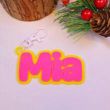 1 PC Customizable Personalized Name Keychain, Backpack Bottle Bag Tag, Lunch Box Label, Acrylic Custom Keychain, Vintage Tag, Durable, Versatile, Suitable For Birthday Party, Paving Sports Team Anniversary Sign, Best Gift For Family, Friends, Gift Box Display,Durable,Colorful,Cute,Adorable,Funny,Kawaii,Y2K,Stylish,Unisex,Casual,Custom,Personalized,Unique,Customized,Ideal Gifts For Him,Ideal Gifts For Her,Her,Boyfriend,Girlfriend,Family,Friends,Customized Keychains & Accessories - White Keychain + Hanging Ring - View 26