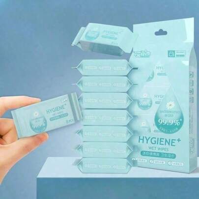 8/256 Pcs Adult Daily Cleaning Wipes, Portable Cleaning Wipes For Travel, Multi Scenario Use, Travel Attire. Pure Water Natural Formula, And Additive Free.