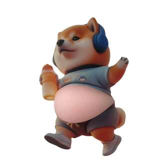 1pc/2pcs/5pcs Creative Big Belly Dog Corgi Stickers, 3D Stereo Belly Dog Listening To Music Stickers, Belly Dog Collection Print Stickers, Sticker Decals