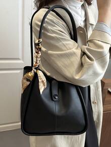 1 st lyxig enfärgad mångsidig axelväska för kvinnor - Svart - Visa 1