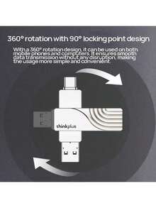 Lenovo TPCU301 High-Speed USB Flash Drive, Compatible With Mobile Phones And Computers, Compact And Lightweight For Easy Portability, Waterproof And Shockproof Design, Stable Performance, Pearl Nickel Finish. - Pearl Nickel - View 3