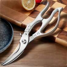 Heavy Duty Professional Kitchen Shears, With Sharp Stainless Steel Blades - Durable Construction, Serrated Non-Slip Handles And Locking Mechanism, For Cutting Meat, Bones, Chicken, Steak, Poultry - Suitable For Home And Commercial Kitchens (Butcher Shears)