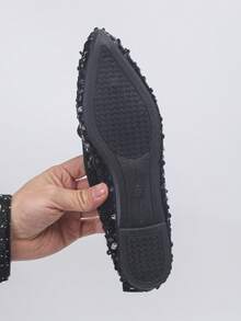 大码 35-45 码女士尖头套脚鞋，新款春秋季户外日常休闲鞋，黑色亮片软底工作驾驶鞋，优雅女士平底鞋，舒适的母亲节/夏季鞋履 - 蒙特內哥羅片 - 查看 8