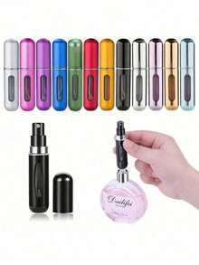 5ml Refillable Perfume Atomizer Spray Bottle, Single Pack, Shiny Pink Fragrance Bottle Sprayer Pump Storage Container For Travel, Living Room, Bedroom, Bathroom Home Decor, Wedding, Party, Birthday, Men's Gift, Mom Dad Friend, New Year, Accessory, Fun Gift - Bạc - Xem 2