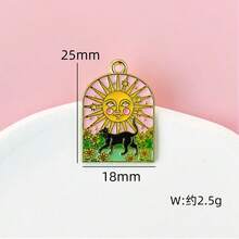 Sun And Moon Cat Charm For Jewelry Making, Enamel Necklace Earring Pendant, Diy Supplies Craft Accessories, Cat Animal Alloy Enamel Pendant Accessories Charms For Women, Key Chain/ Earrings/Necklace Pendant Handmade DIY Jewelry - Gold - View 6