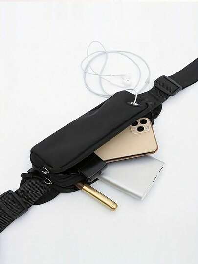 1个帆布腰包，拉链封口，经久耐用，适合徒步旅行、通勤和户外活动，运动腰包 | 拉链封口 | 耐用面料，实用包袋