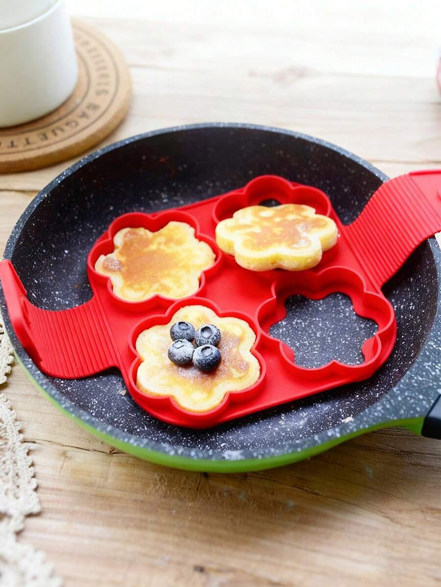 1pc/2pcs Silicone Egg Ring Mold, Non-Stick Egg Pancake Maker, Reusable Egg Cooking Rings