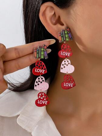1 Pair Fashionable & Cute Princess Style Earrings, Suitable For Christmas, Thanksgiving, Western Outfit Accessories