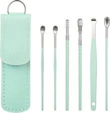 Kit de Eliminación de Cera Del Oído, Limpiador de Oídos, Juego de Cucharas para Orejas, Hermosas y Compactas, Fáciles de Limpiar, Herramientas para el Cuidado de Los Oídos Fáciles de Usar 6PCS (7PCS, pequeño) - 6 piezas - Ver 2